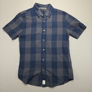 Harley-Davidson HDMC Plaid Button Up Shirt Short Sleeve Blue Gray‎ Mens Small